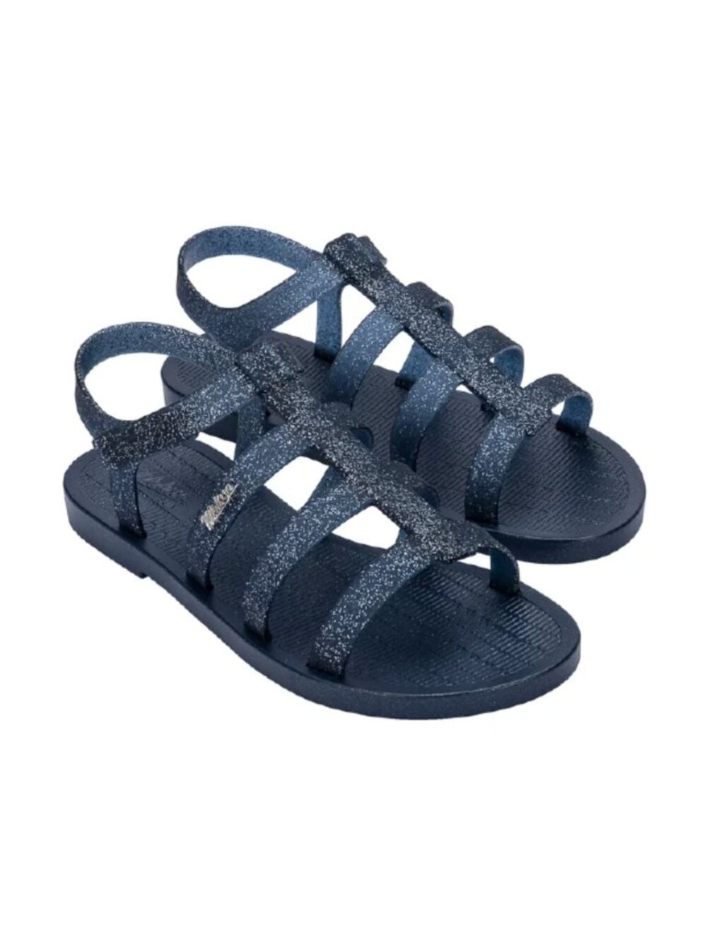 Melissa Sun Rodeo Sandals Size 5 Blue Sparkle Summer Vacation